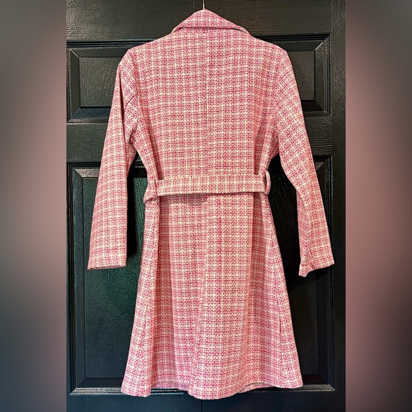 WEEK& Retro Tweed Pink & White Coat Barbiecore Size Small - Picture 2 of 5